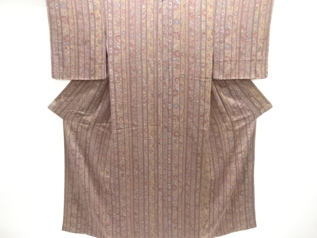 JAPANESE KIMONO / KOMON / UNUSED / CHIRIMEN / STRIPE